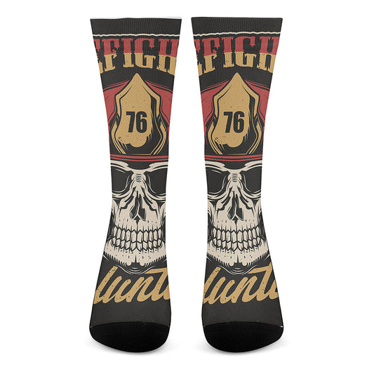 Volunteer Firefighter Print Crew Socks