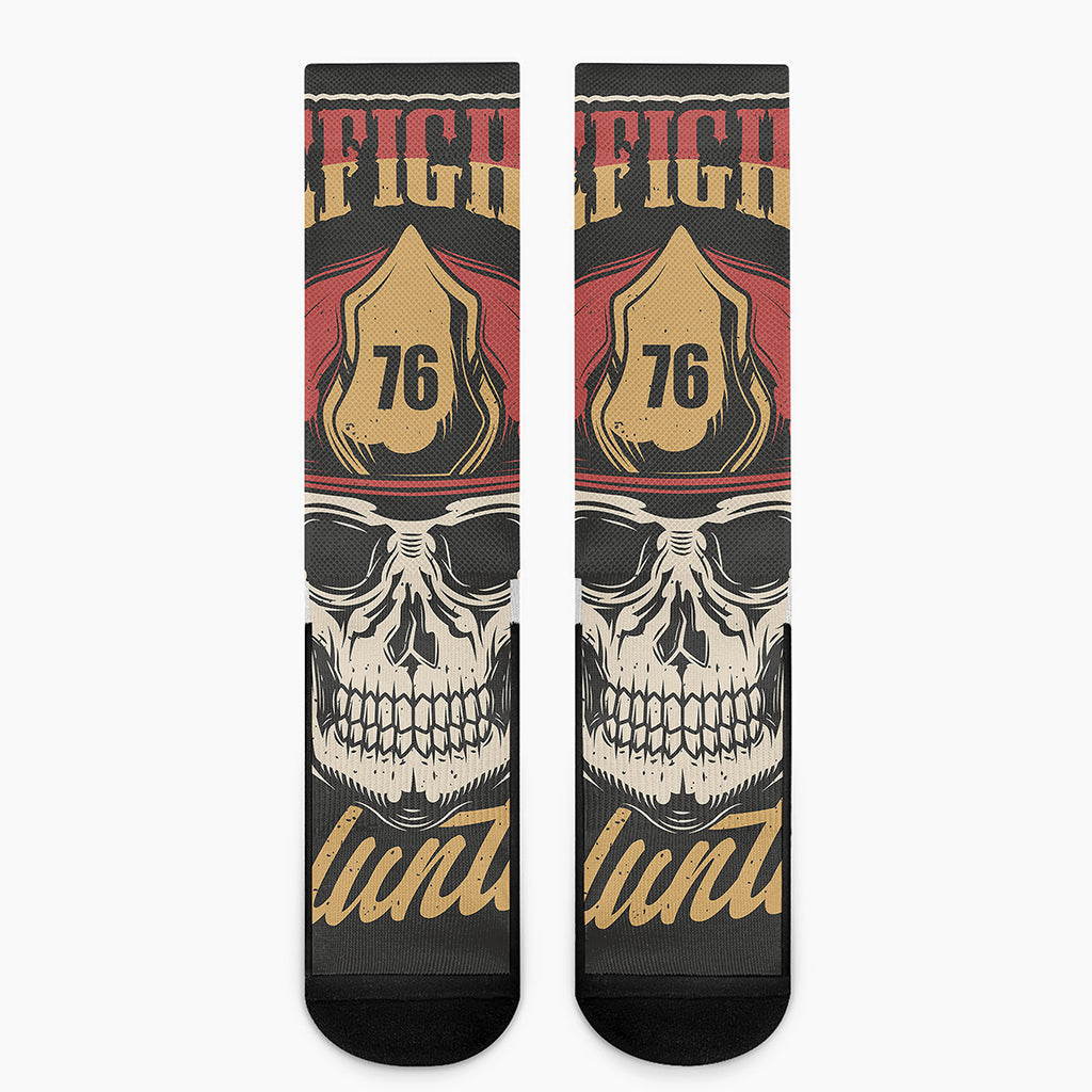 Volunteer Firefighter Print Crew Socks