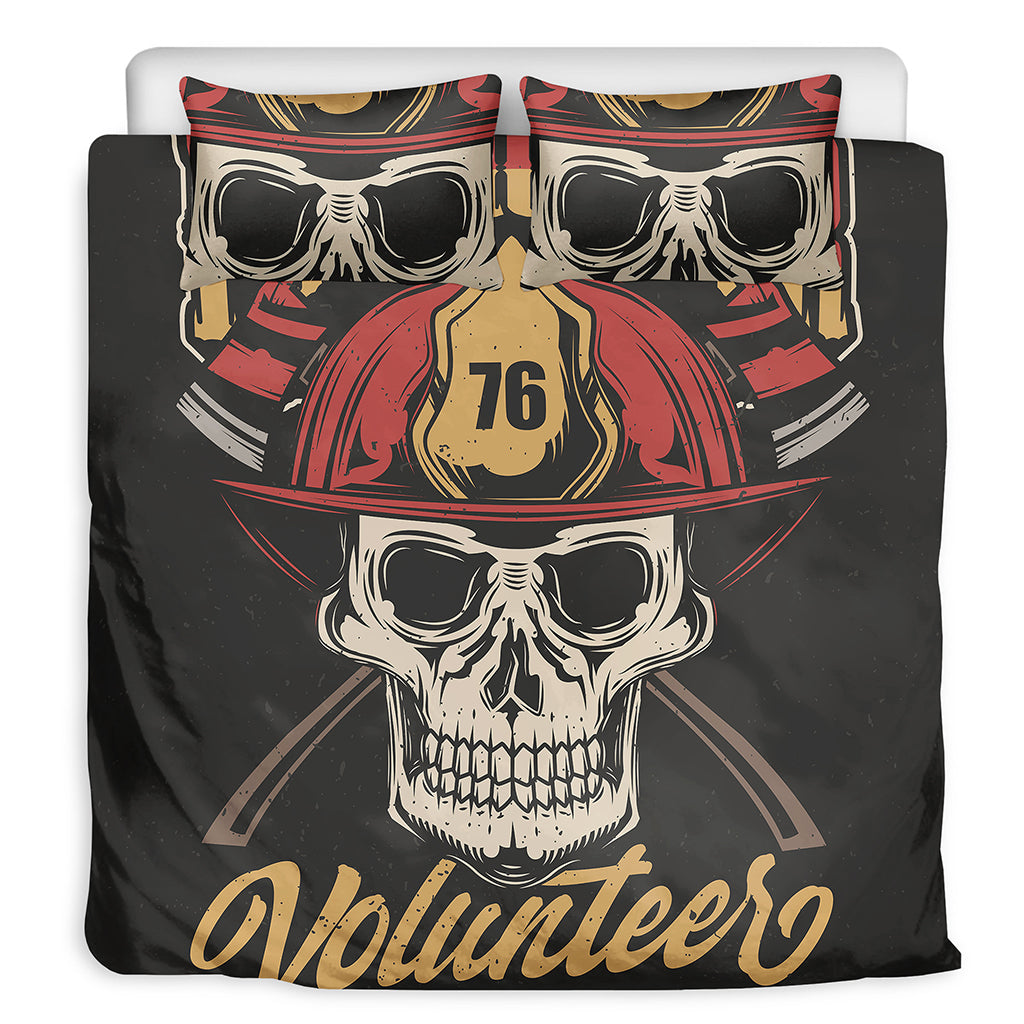 Volunteer Firefighter Print Duvet Cover Bedding Set