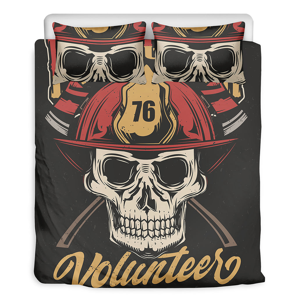 Volunteer Firefighter Print Duvet Cover Bedding Set