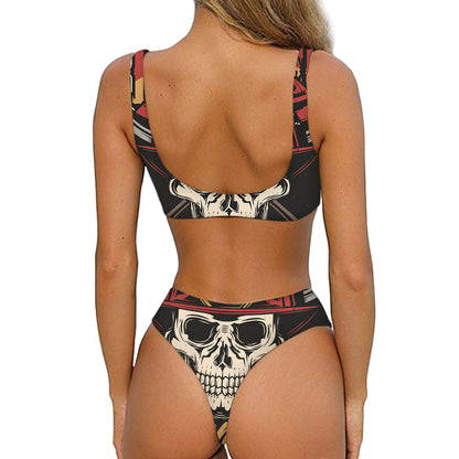 Volunteer Firefighter Print Front Bow Tie Bikini