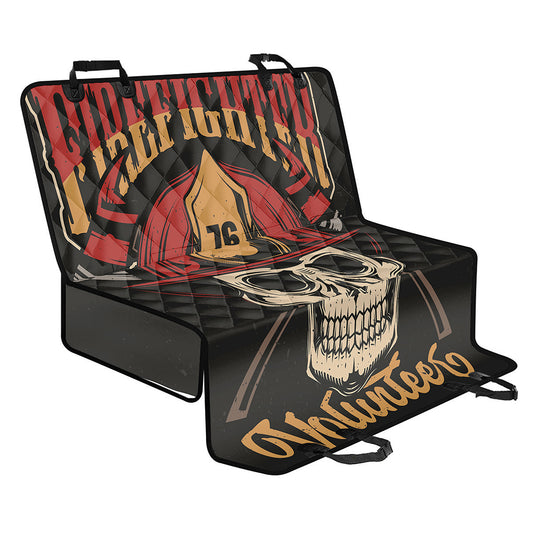 Volunteer Firefighter Print Pet Car Back Seat Cover