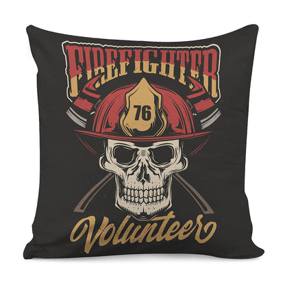 Volunteer Firefighter Print Pillow Cover
