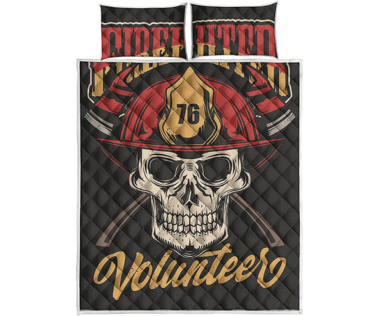 Volunteer Firefighter Print Quilt Bed Set