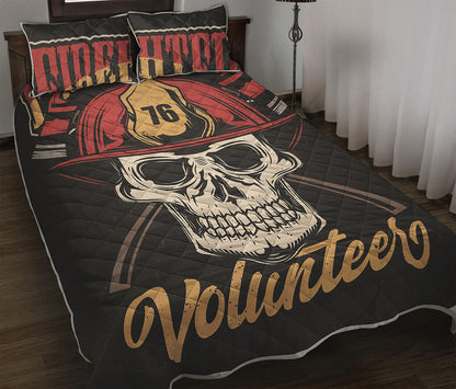 Volunteer Firefighter Print Quilt Bed Set