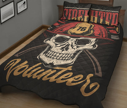 Volunteer Firefighter Print Quilt Bed Set