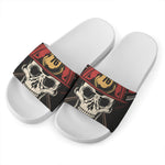 Volunteer Firefighter Print White Slide Sandals