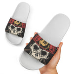 Volunteer Firefighter Print White Slide Sandals