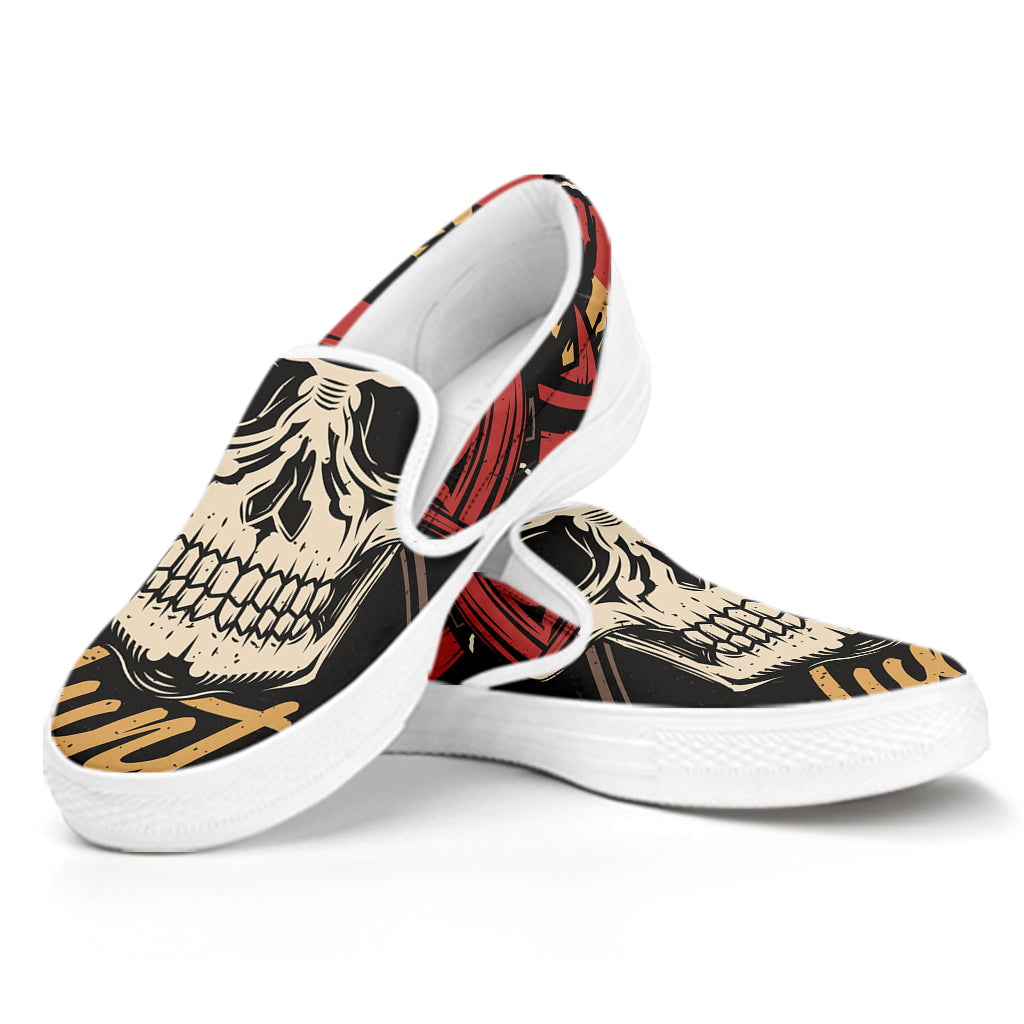 Volunteer Firefighter Print White Slip On Shoes