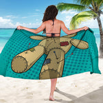 Voodoo Doll Print Beach Sarong Wrap