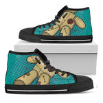 Voodoo Doll Print Black High Top Shoes