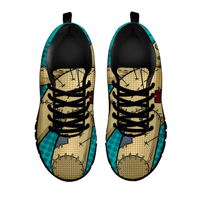Voodoo Doll Print Black Sneakers