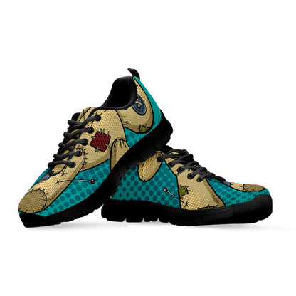 Voodoo Doll Print Black Sneakers