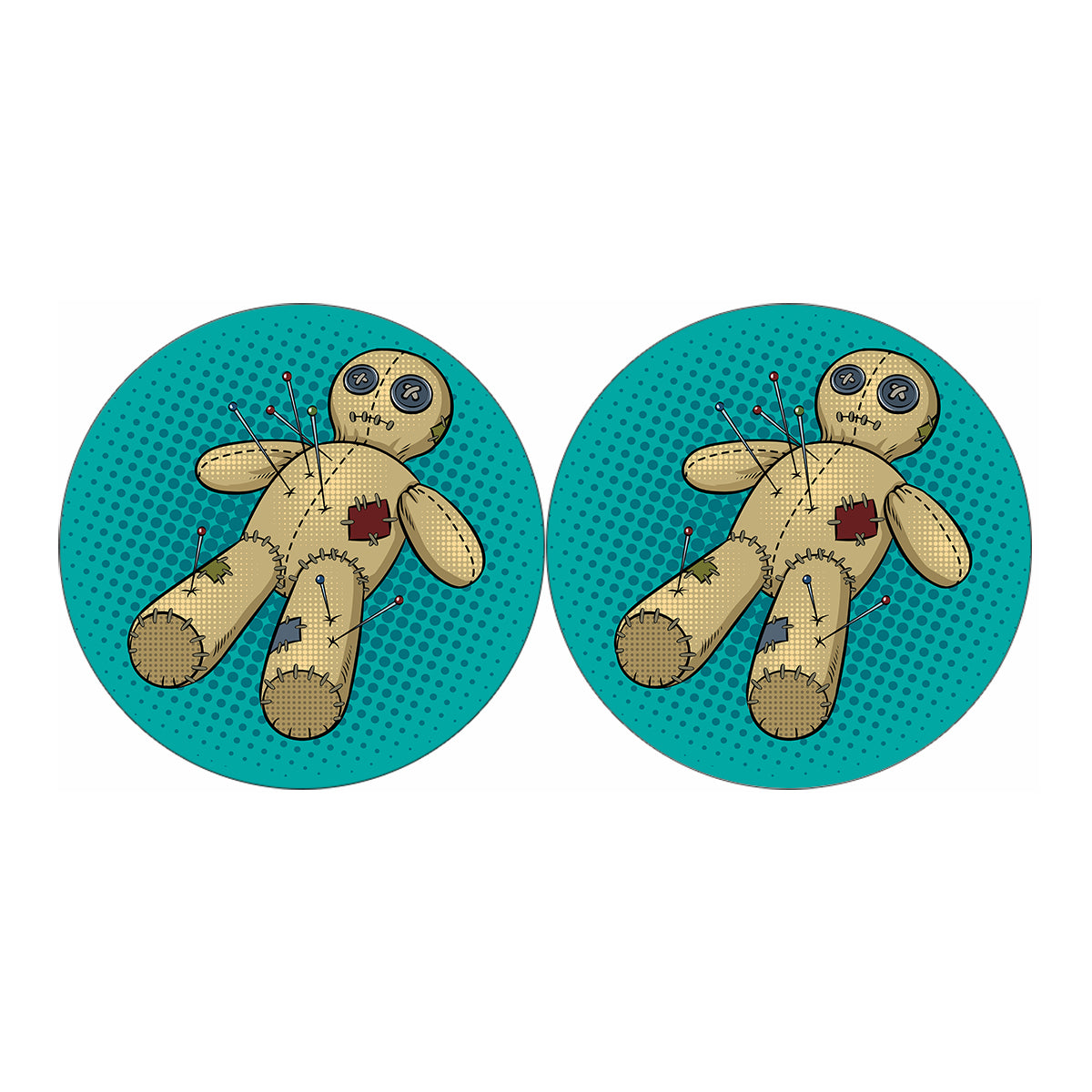 Voodoo Doll Print Car Coasters