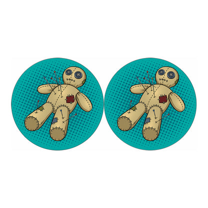 Voodoo Doll Print Car Coasters