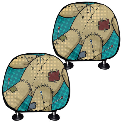 Voodoo Doll Print Car Headrest Covers