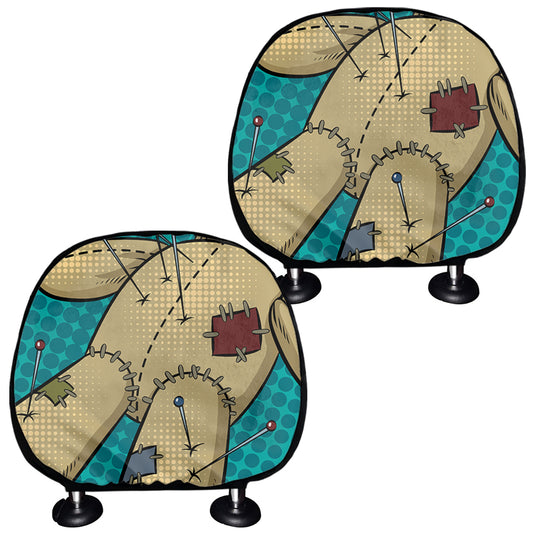 Voodoo Doll Print Car Headrest Covers