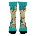 Voodoo Doll Print Crew Socks