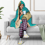 Voodoo Doll Print Hooded Blanket