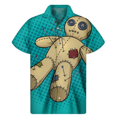 Voodoo Doll Print Men's Short Sleeve Shirt