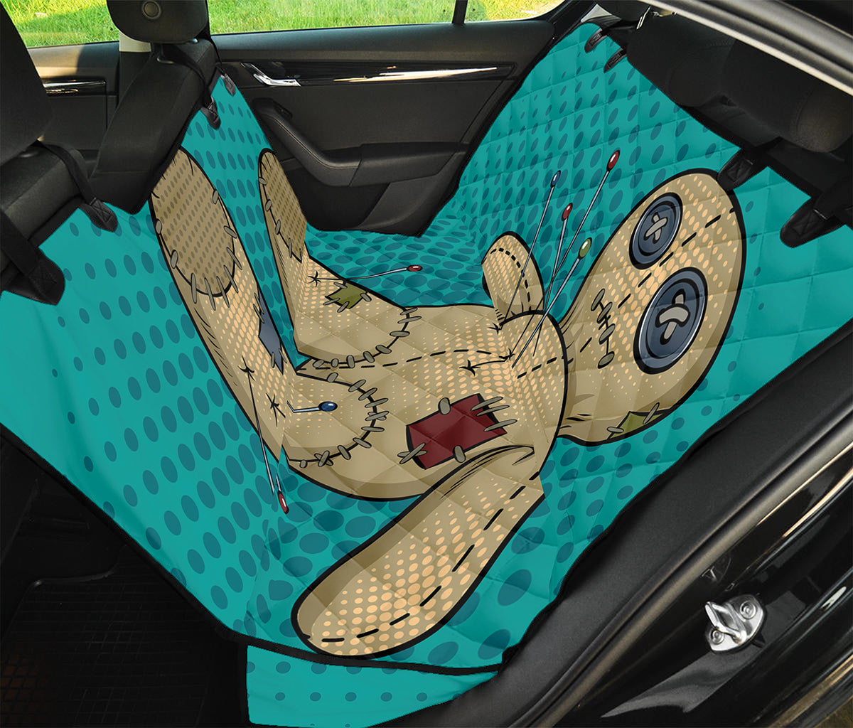 Voodoo Doll Print Pet Car Back Seat Cover