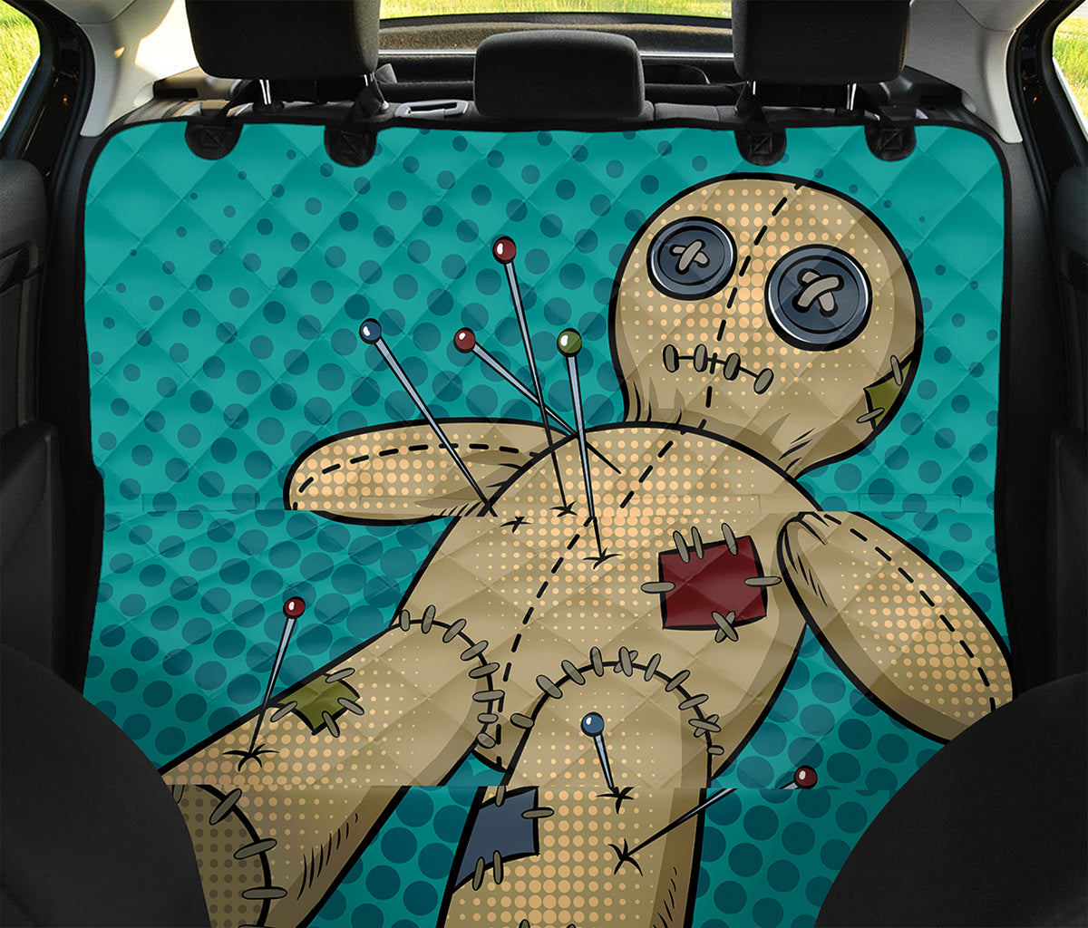Voodoo Doll Print Pet Car Back Seat Cover