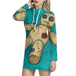 Voodoo Doll Print Pullover Hoodie Dress