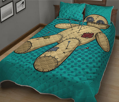 Voodoo Doll Print Quilt Bed Set