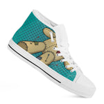 Voodoo Doll Print White High Top Shoes