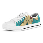 Voodoo Doll Print White Low Top Shoes