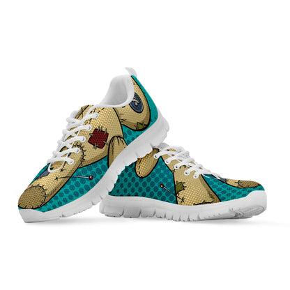 Voodoo Doll Print White Sneakers