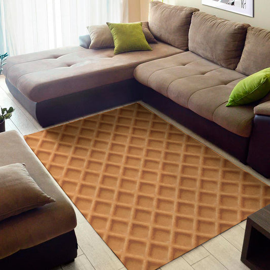 Waffle Pattern Print Area Rug