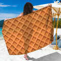 Waffle Pattern Print Beach Sarong Wrap
