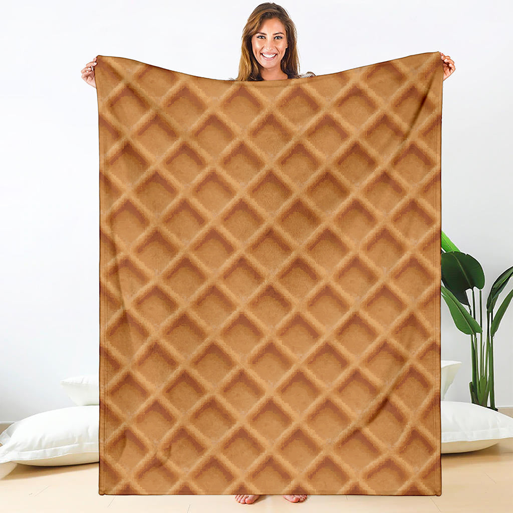 Waffle Pattern Print Blanket