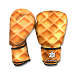 Waffle Pattern Print Boxing Gloves