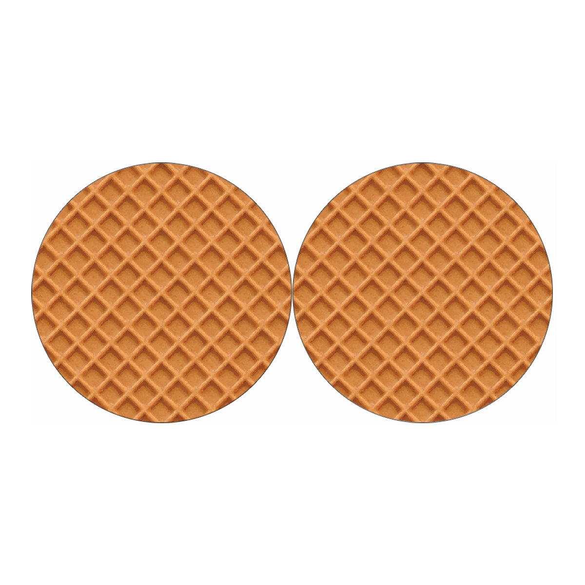 Waffle Pattern Print Car Coasters