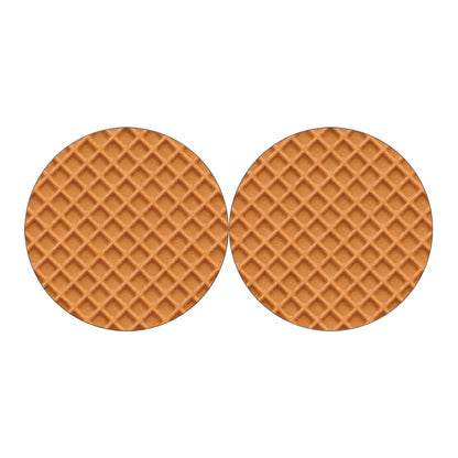 Waffle Pattern Print Car Coasters