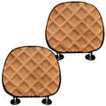 Waffle Pattern Print Car Headrest Covers