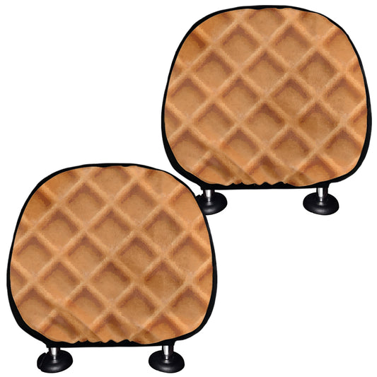 Waffle Pattern Print Car Headrest Covers