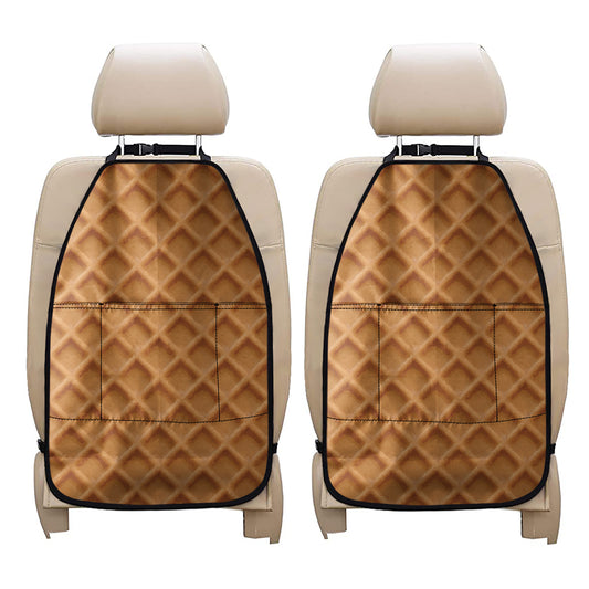 Waffle Pattern Print Car Seat Organizers