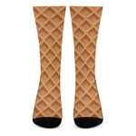 Waffle Pattern Print Crew Socks