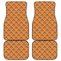 Waffle Pattern Print Front and Back Car Floor Mats