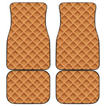 Waffle Pattern Print Front and Back Car Floor Mats
