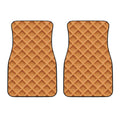 Waffle Pattern Print Front Car Floor Mats