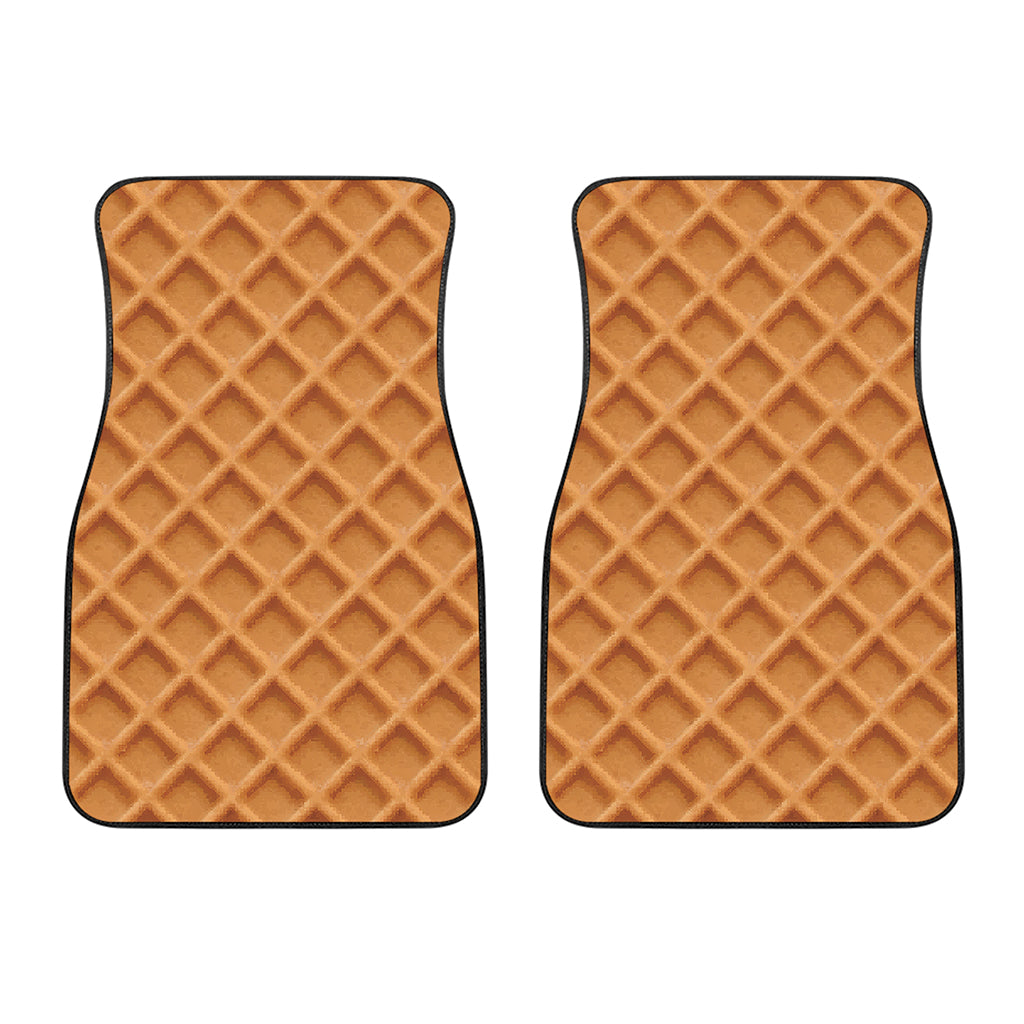 Waffle Pattern Print Front Car Floor Mats