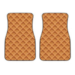 Waffle Pattern Print Front Car Floor Mats