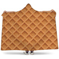 Waffle Pattern Print Hooded Blanket