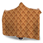 Waffle Pattern Print Hooded Blanket