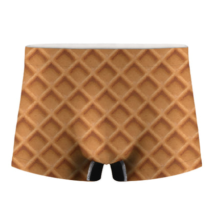 Waffle Pattern Print Men's Boxer Briefs