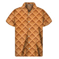 Waffle Pattern Print Men's Short Sleeve Shirt